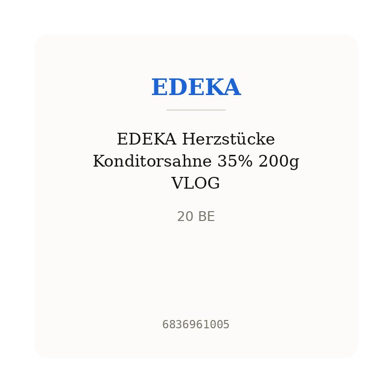 EDEKA Herzstücke Konditorsahne 35% 200g VLOG