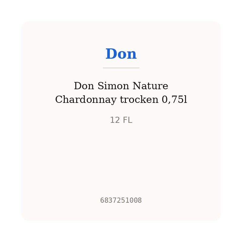 Don Simon Nature Chardonnay trocken 0,75l