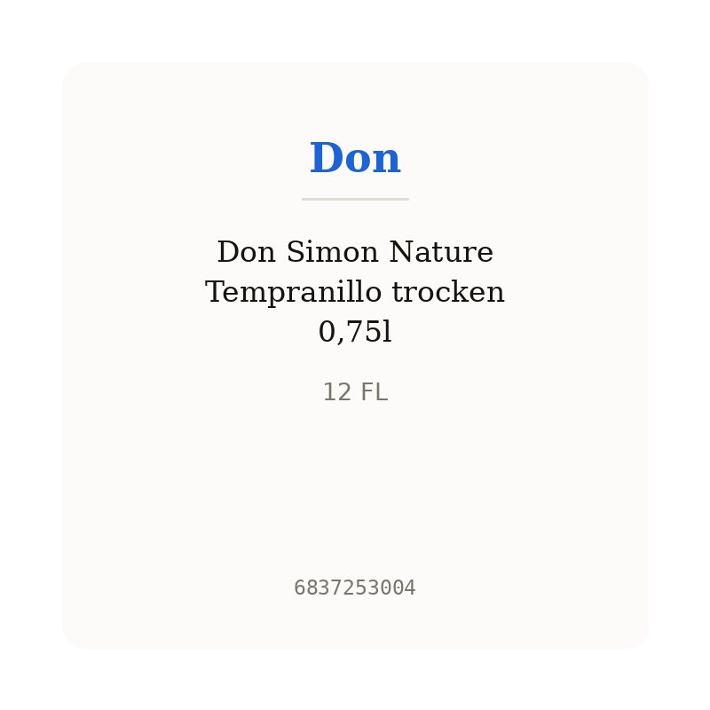 Don Simon Nature Tempranillo trocken 0,75l