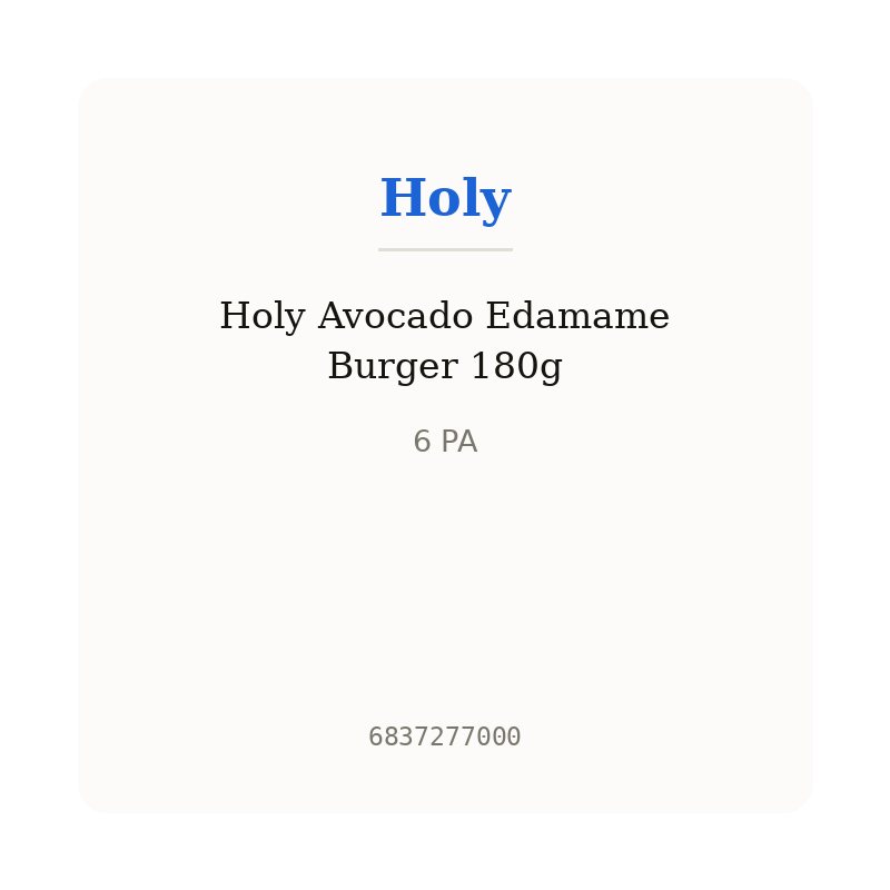 Holy Avocado Edamame Burger 180g