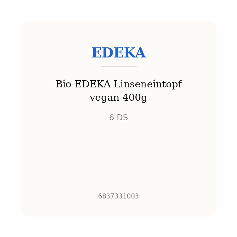 Bio EDEKA Linseneintopf vegan 400g