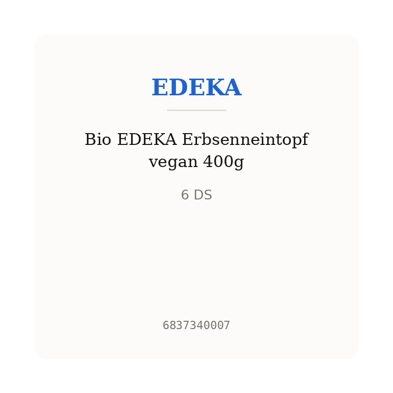 Bio EDEKA Erbsenneintopf vegan 400g