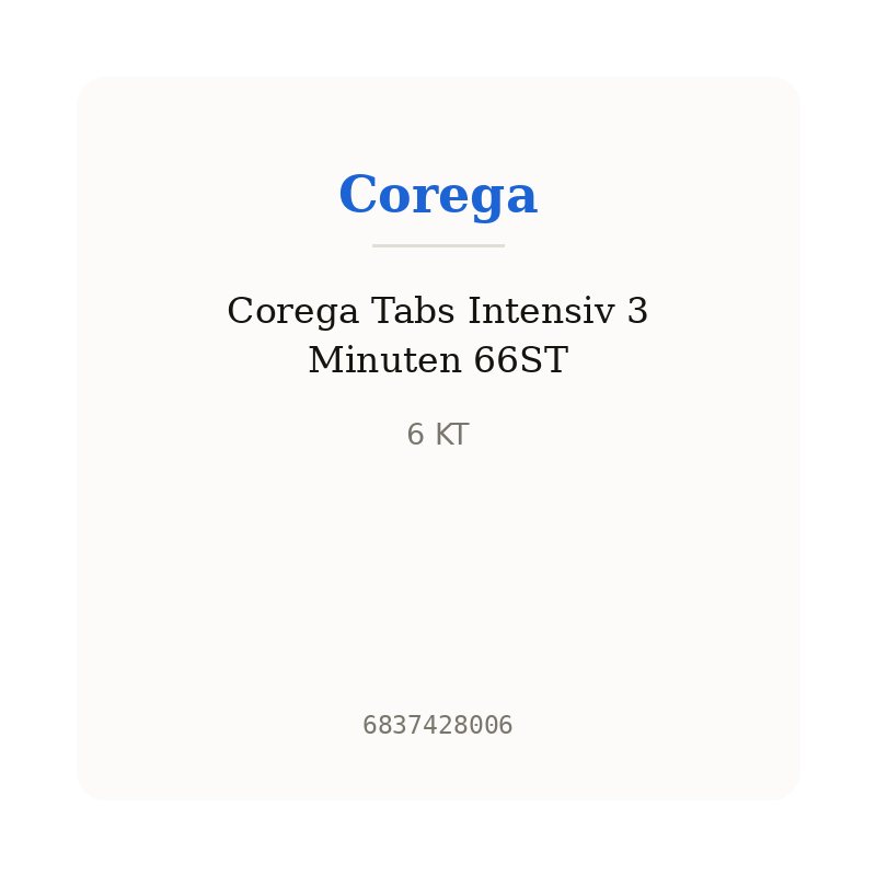 Corega Tabs Intensiv 3 Minuten 66ST
