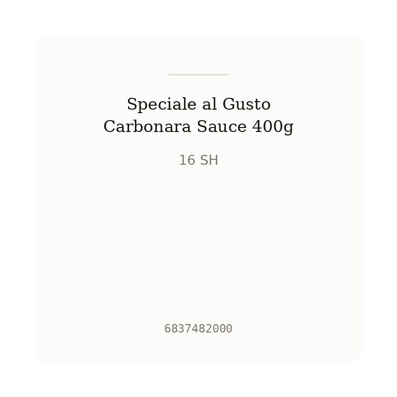 Speciale al Gusto Carbonara Sauce 400g
