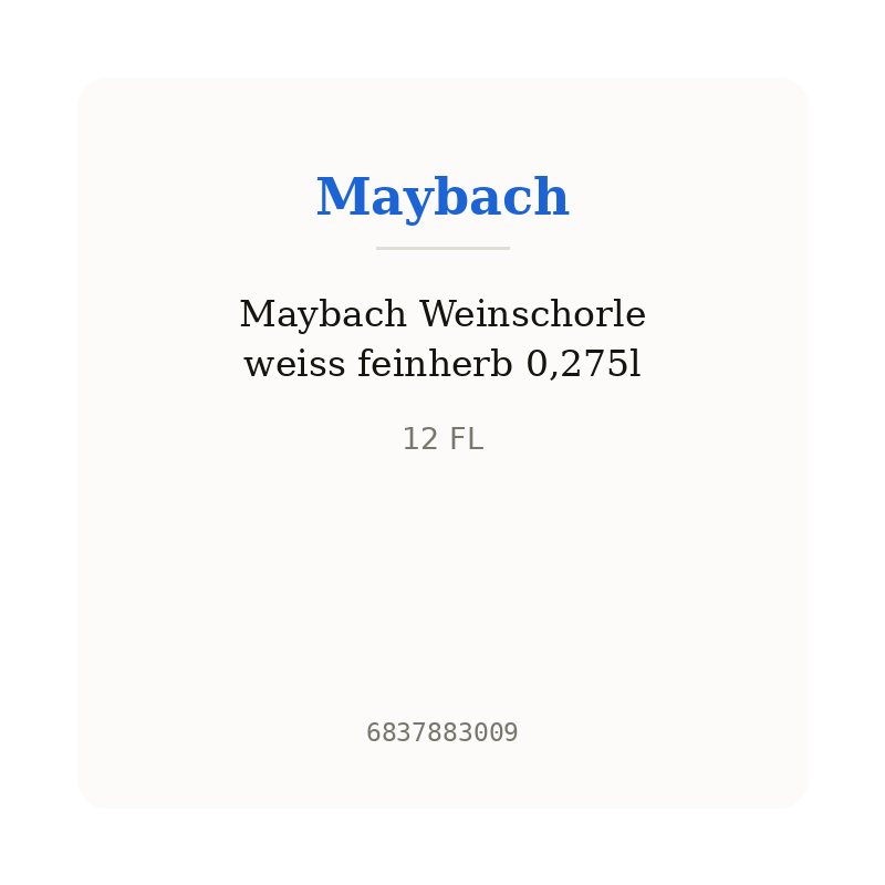 Maybach Weinschorle weiss feinherb 0,275l