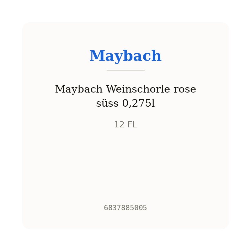 Maybach Weinschorle rose süss 0,275l