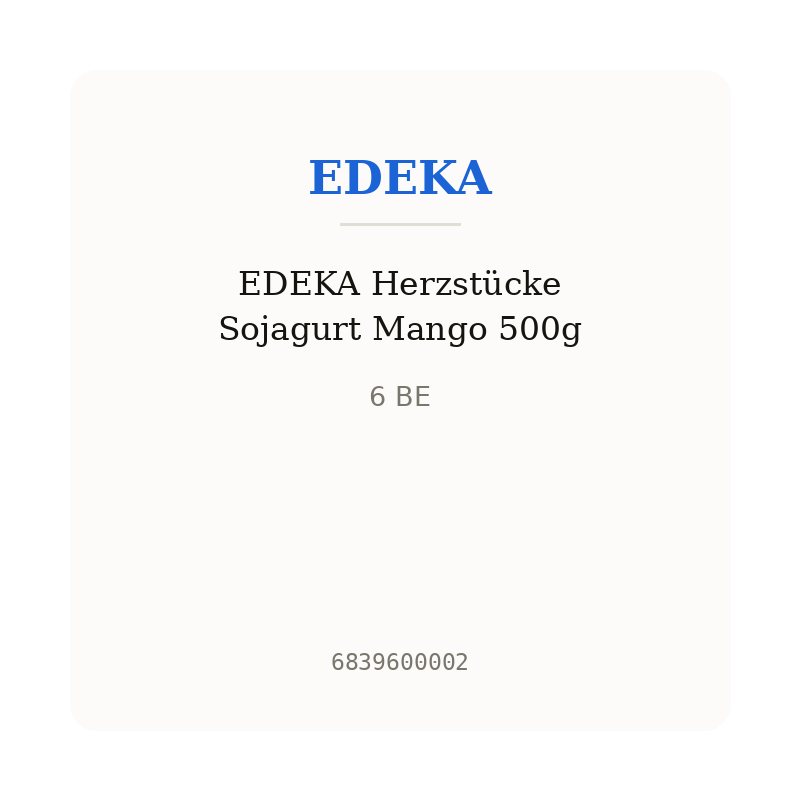 EDEKA Herzstücke Sojagurt Mango 500g