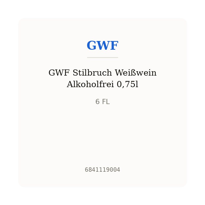 GWF Stilbruch Weißwein Alkoholfrei 0,75l