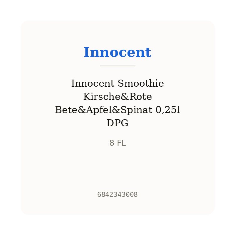 Innocent Smoothie Kirsche&Rote Bete&Apfel&Spinat 0,25l DPG