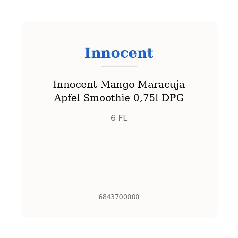 Innocent Mango Maracuja Apfel Smoothie 0,75l DPG