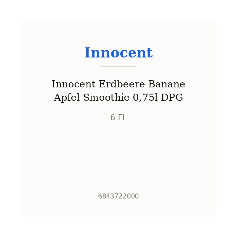 Innocent Erdbeere Banane Apfel Smoothie 0,75l DPG