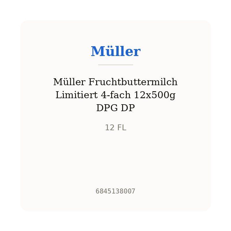 Müller Fruchtbuttermilch Limitiert 4-fach 12x500g DPG DP
