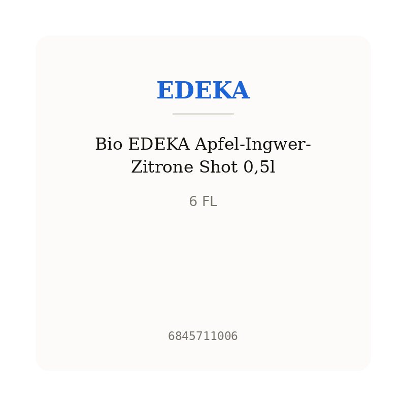 Bio EDEKA Apfel-Ingwer-Zitrone Shot 0,5l