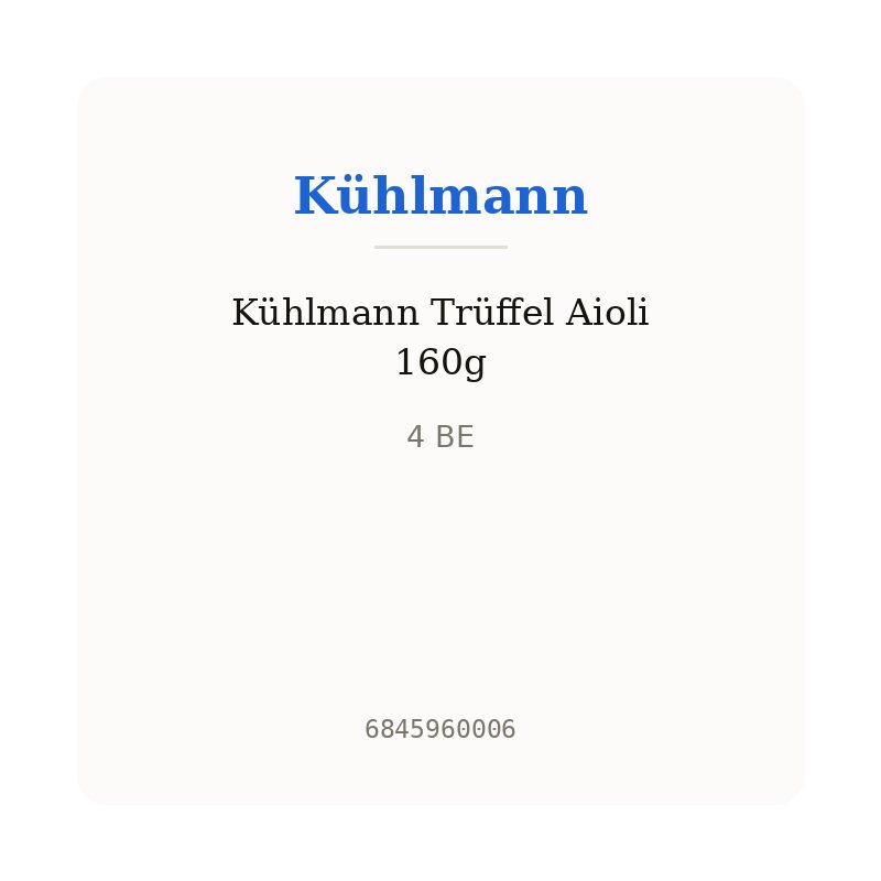 Kühlmann Trüffel Aioli 160g