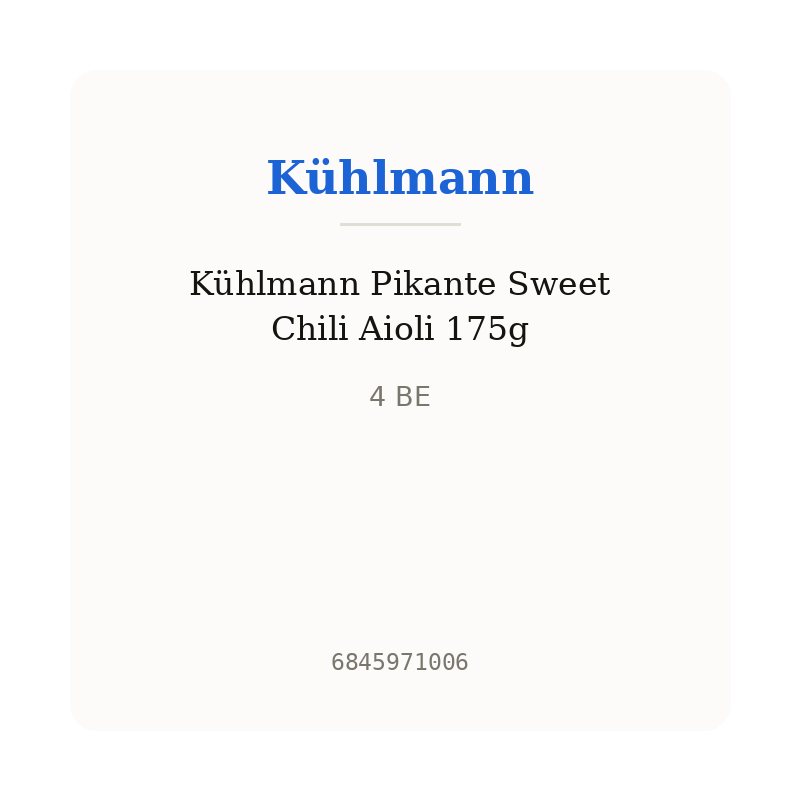 Kühlmann Pikante Sweet Chili Aioli 175g