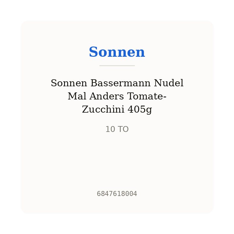 Sonnen Bassermann Nudel Mal Anders Tomate-Zucchini 405g