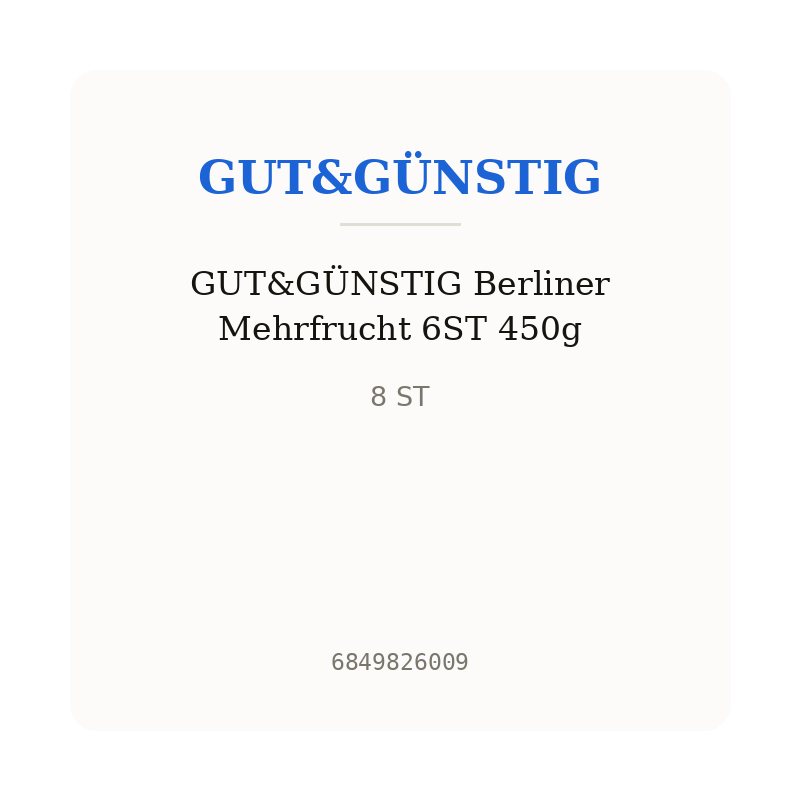 GUT&GÜNSTIG Berliner Mehrfrucht 6ST 450g
