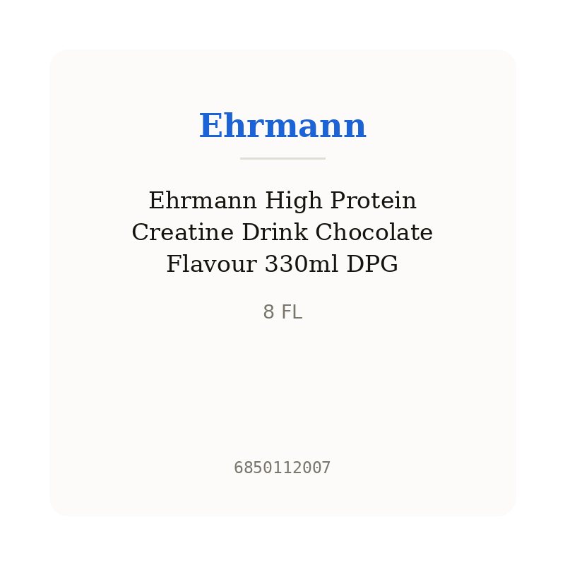 Ehrmann High Protein Creatine Drink Chocolate Flavour 330ml DPG
