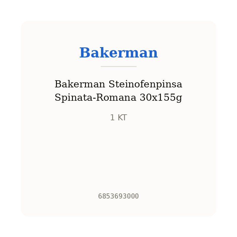 Bakerman Steinofenpinsa Spinata-Romana 30x155g