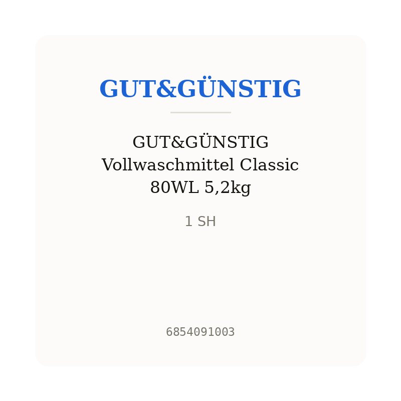 GUT&GÜNSTIG Vollwaschmittel Classic 80WL 5,2kg