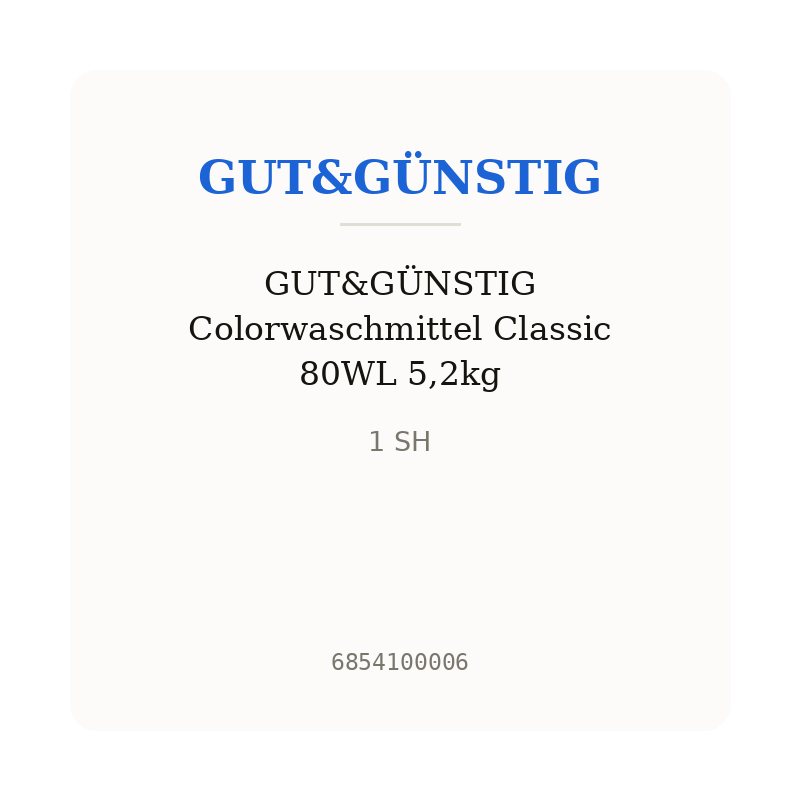 GUT&GÜNSTIG Colorwaschmittel Classic 80WL 5,2kg