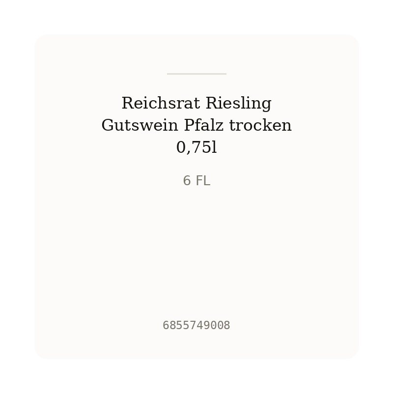 Reichsrat Riesling Gutswein Pfalz trocken 0,75l