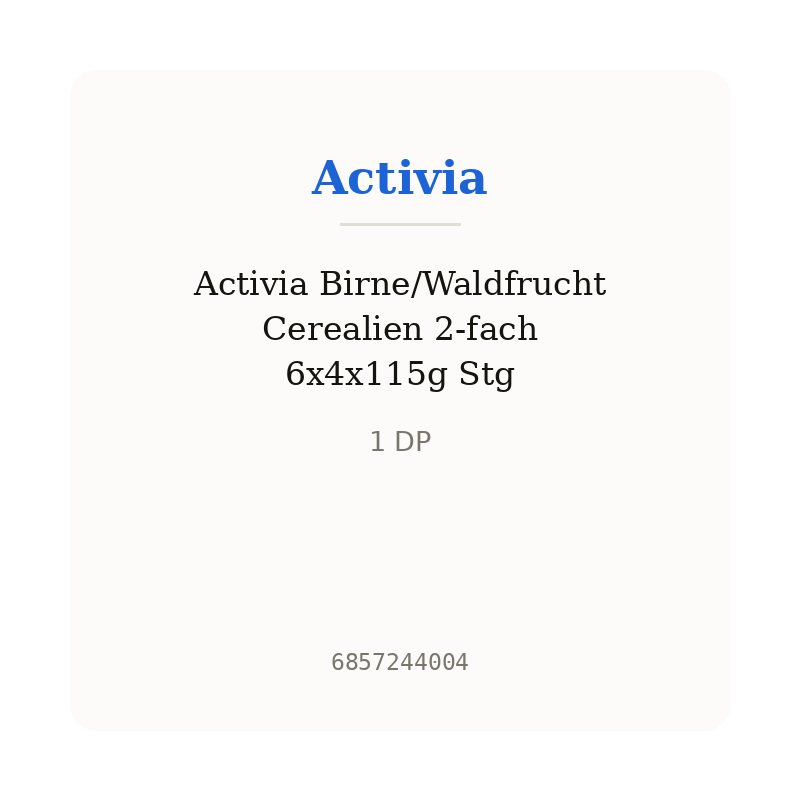 Activia Birne/Waldfrucht Cerealien 2-fach 6x4x115g Stg
