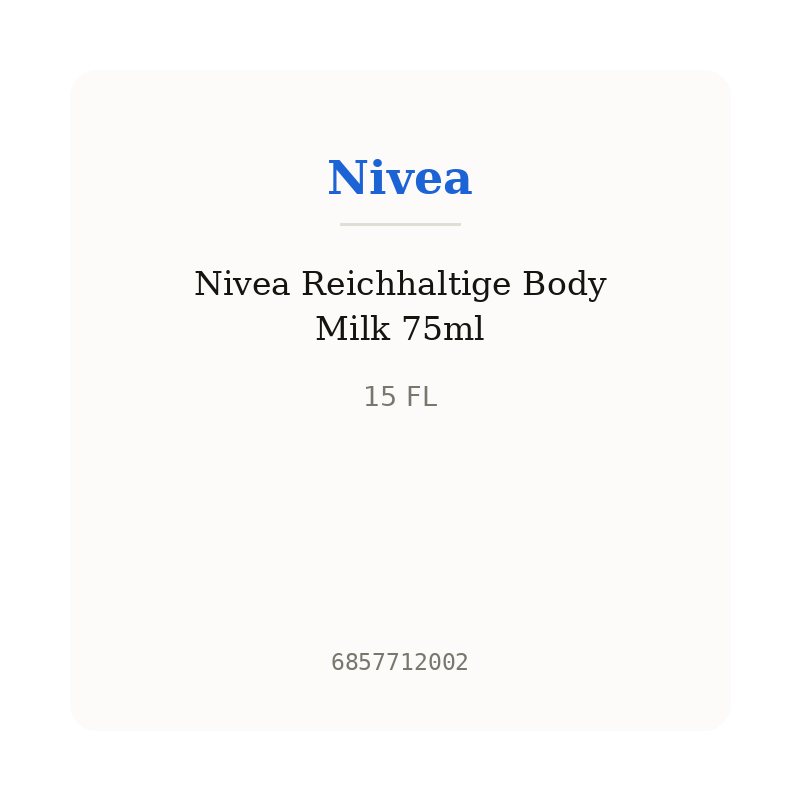 Nivea Reichhaltige Body Milk 75ml