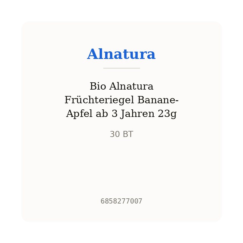 Bio Alnatura Früchteriegel Banane-Apfel ab 3 Jahren 23g