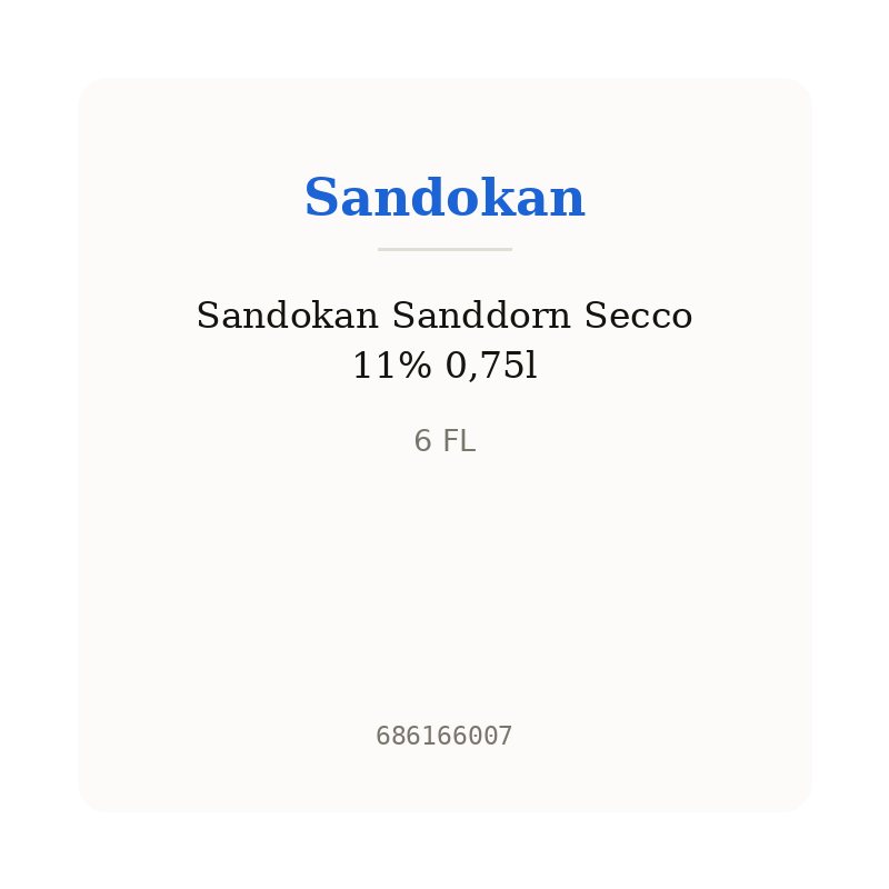 Sandokan Sanddorn Secco 11% 0,75l
