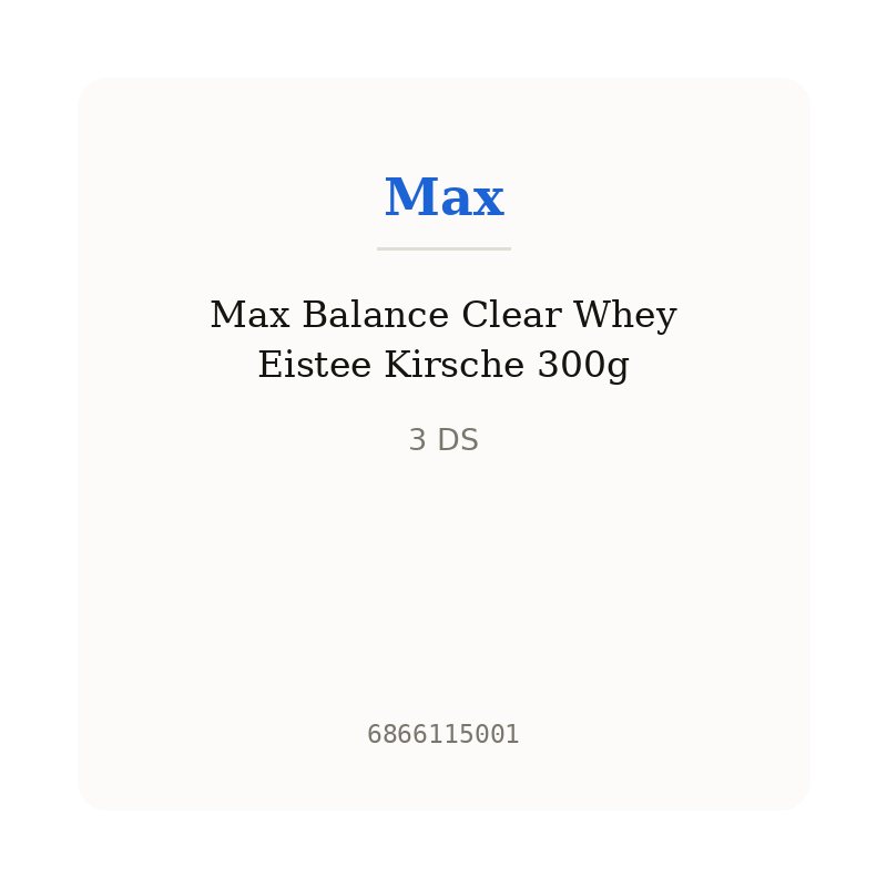 Max Balance Clear Whey Eistee Kirsche 300g