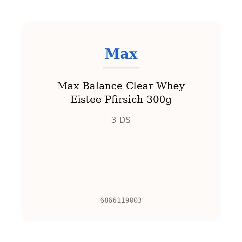 Max Balance Clear Whey Eistee Pfirsich 300g