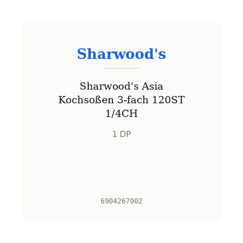 Sharwood's Asia Kochsoßen 3-fach 120ST 1/4CH