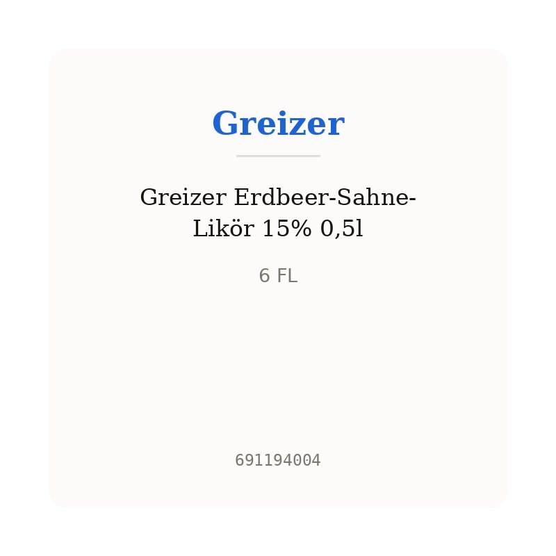 Greizer Erdbeer-Sahne-Likör 15% 0,5l