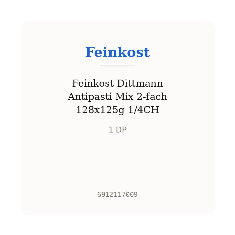 Feinkost Dittmann Antipasti Mix 2-fach 128x125g 1/4CH