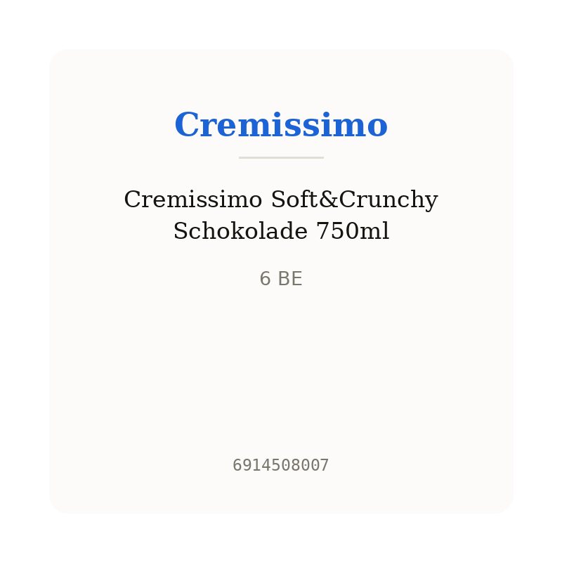 Cremissimo Soft&Crunchy Schokolade 750ml