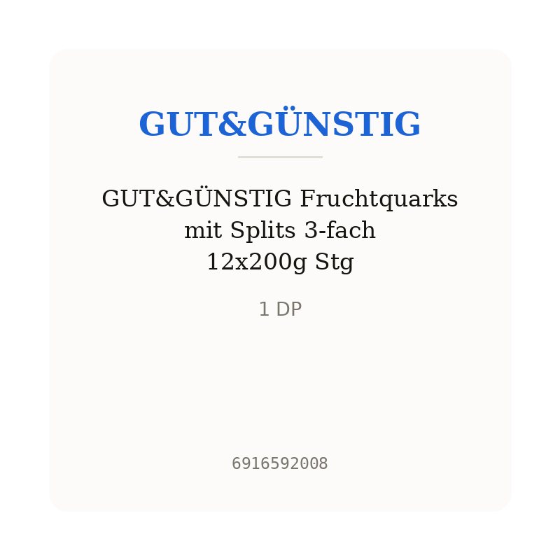 GUT&GÜNSTIG Fruchtquarks mit Splits 3-fach 12x200g Stg