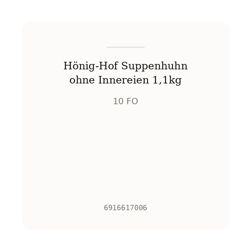 Hönig-Hof Suppenhuhn ohne Innereien 1,1kg