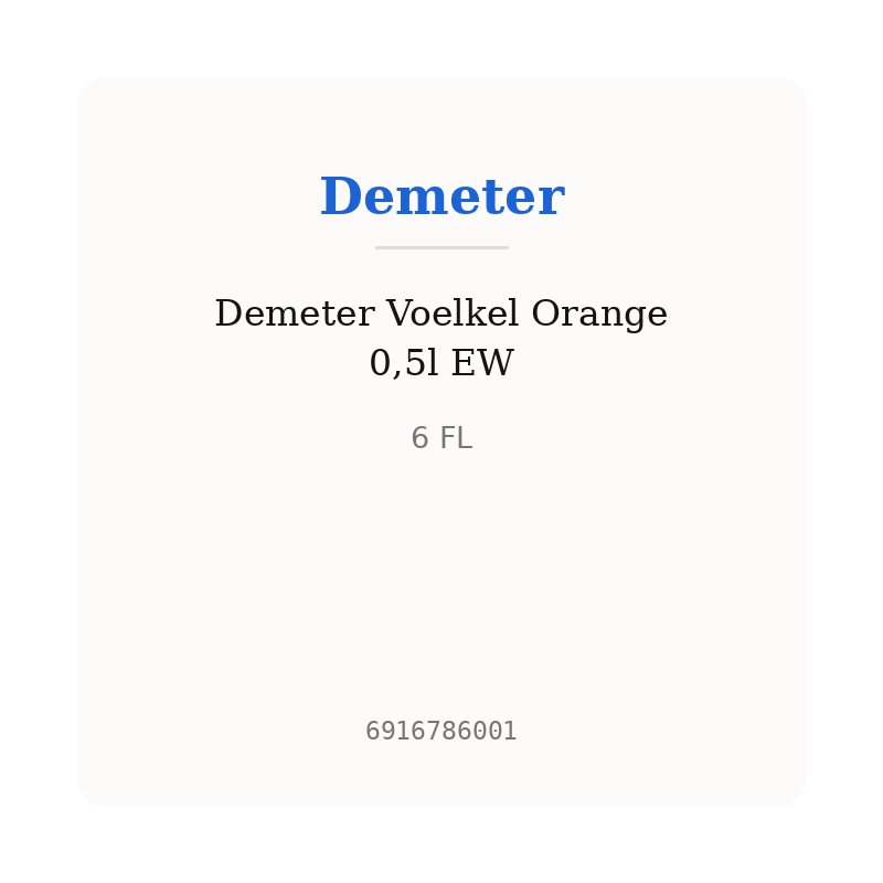 Demeter Voelkel Orange 0,5l EW
