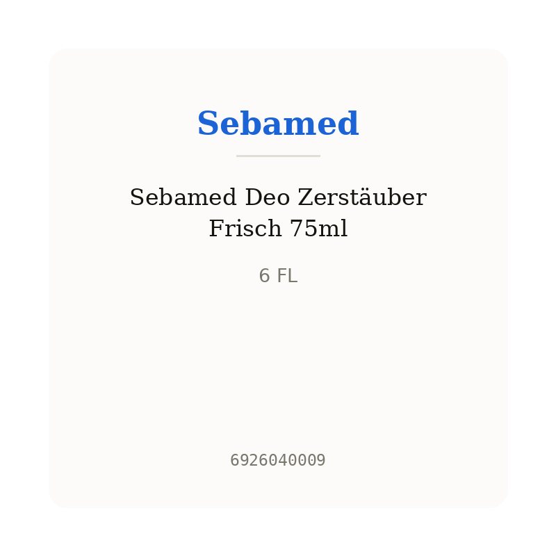 Sebamed Deo Zerstäuber Frisch 75ml
