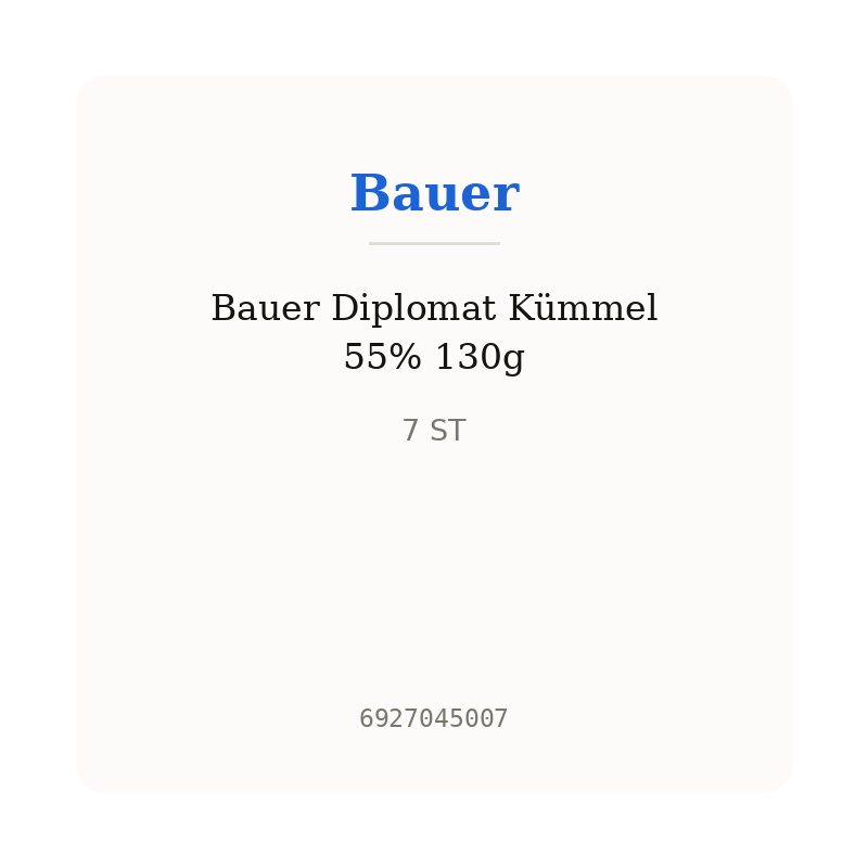 Bauer Diplomat Kümmel 55% 130g