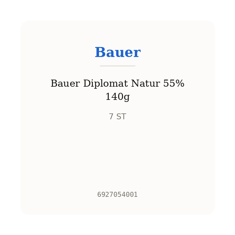 Bauer Diplomat Natur 55% 140g