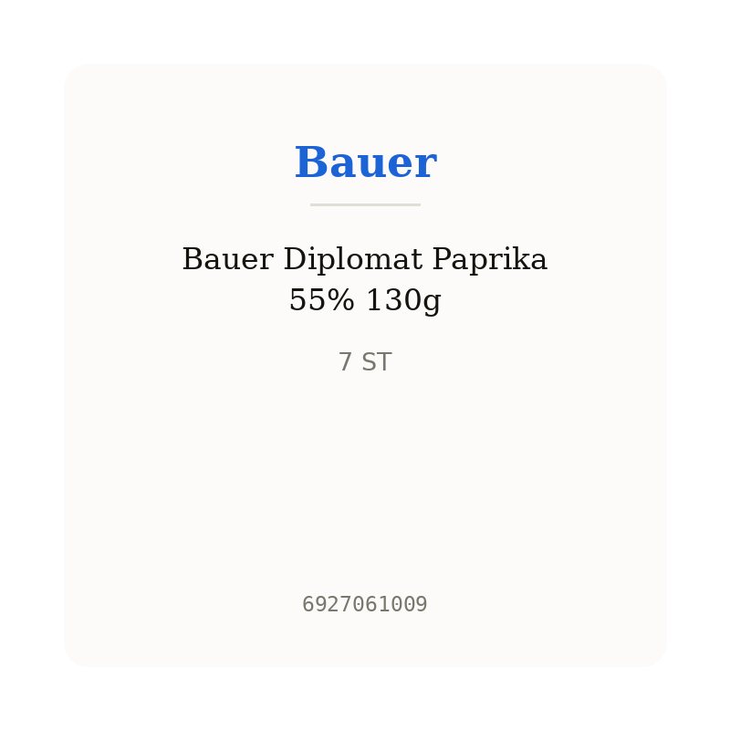 Bauer Diplomat Paprika 55% 130g