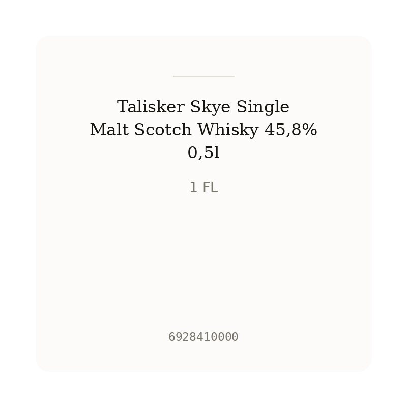 Talisker Skye Single Malt Scotch Whisky 45,8% 0,5l