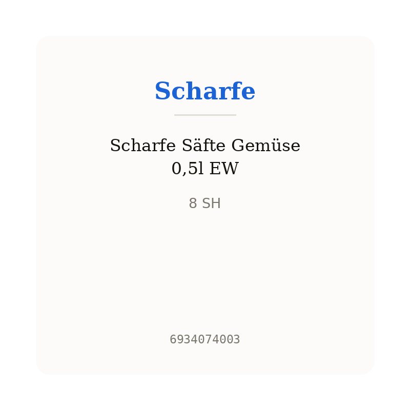 Scharfe Säfte Gemüse 0,5l EW