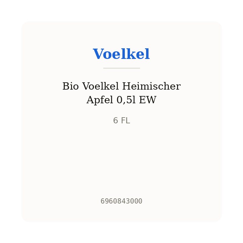 Bio Voelkel Heimischer Apfel 0,5l EW