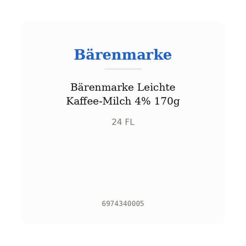 Bärenmarke Leichte Kaffee-Milch 4% 170g