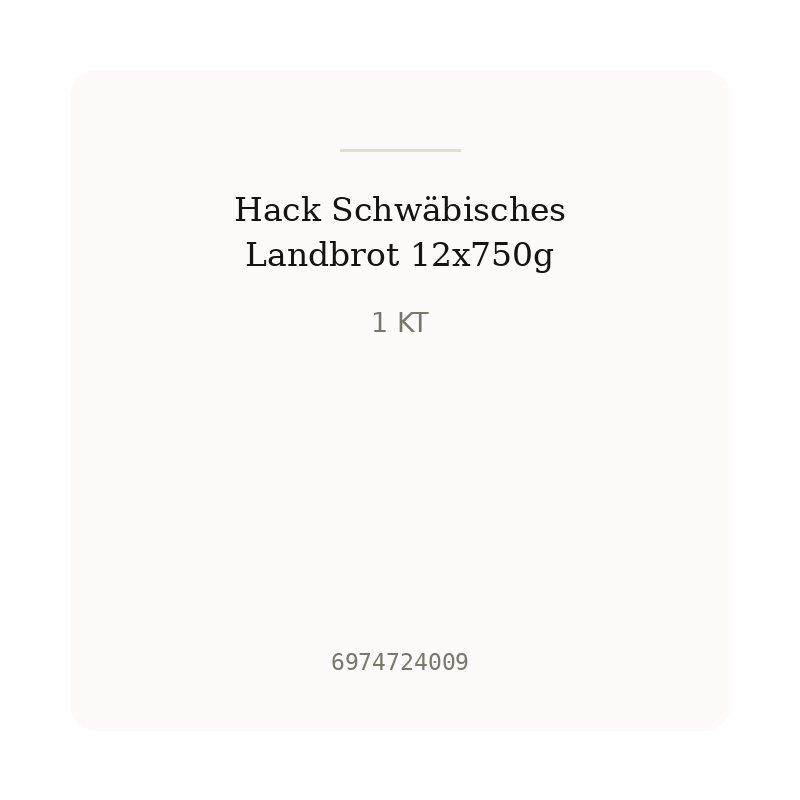 Hack Schwäbisches Landbrot 12x750g