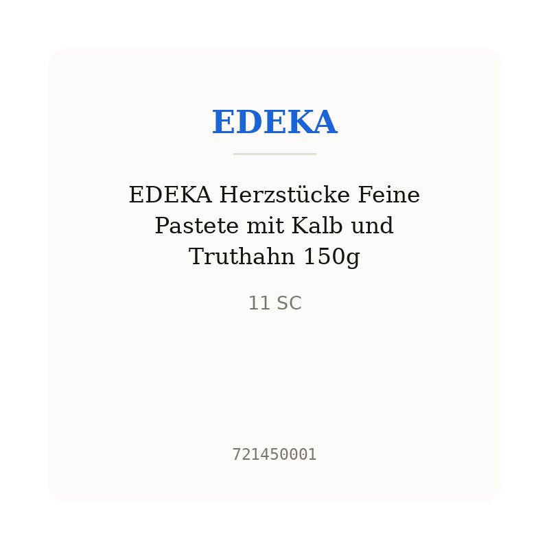 EDEKA Herzstücke Feine Pastete mit Kalb und Truthahn 150g
