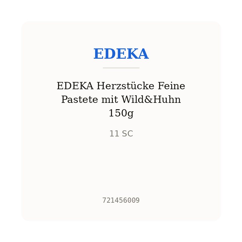 EDEKA Herzstücke Feine Pastete mit Wild&Huhn 150g